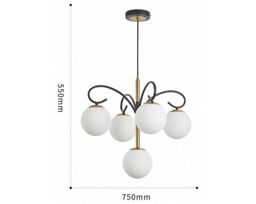 Подвесная люстра Arte Milano Neapolis-73808 5 ламп 273808/4+1 BK/GD