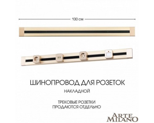 Трек накладной Arte Milano Am-track-sockets 382301TO/100 Gold