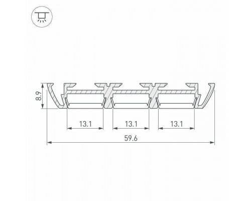 Профиль накладной Arlight PHS-3X-2000 ANOD 013209