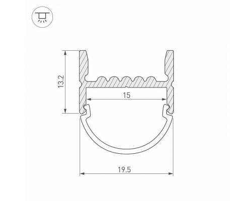 Профиль накладной Arlight ARH-WIDE-H20-2000 ANOD 018859