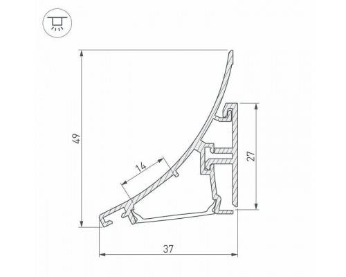 Профиль Arlight KARNIZ-R-2000 ANOD 021649