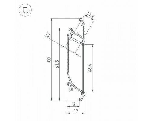 Профиль Arlight K-WALL-2000 ANOD 021716