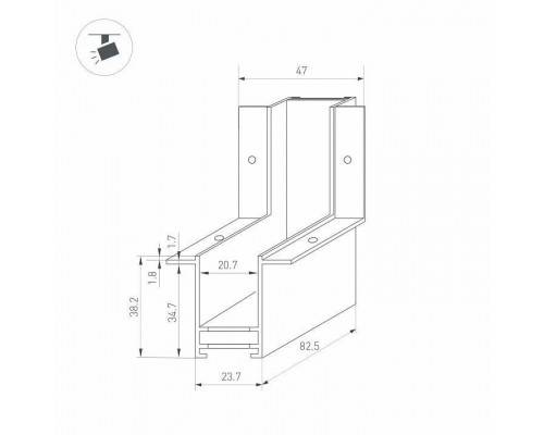 Соединитель угловой L-образный для треков встраиваемых Arlight MAG-25 034230