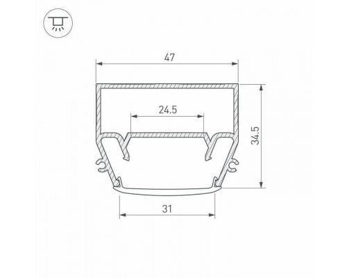 Профиль накладной Arlight STRETCH 040699