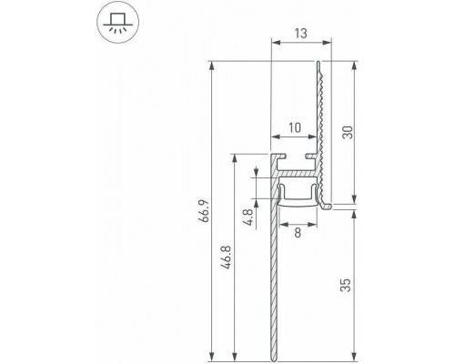 Профиль для плинтусов Arlight FANTOM-BENT 043675