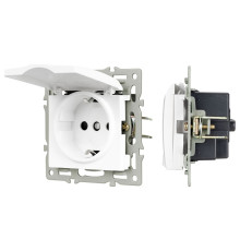 Розетка влагозащищенная с заземлением и со шторкой, без рамки с крышкой Arlight SCT 043745