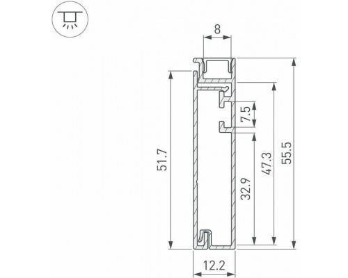 Профиль для плинтусов Arlight ARH-PLINTUS 045442