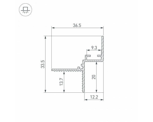 Профиль для установки натяжных потолков с теневым зазором Arlight СEIL 052228