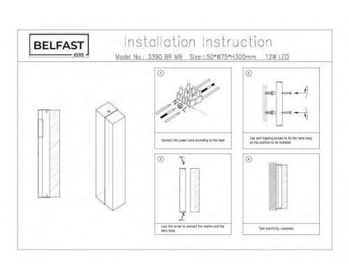 Накладной светильник Belfast Ravenhill 3390 BR MB