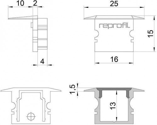 Набор из 10 заглушек для профиля Deko-Light P-ET-02-10 978131