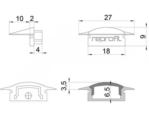 Набор из 10 заглушек для профиля Deko-Light F-ET-01-12 978601