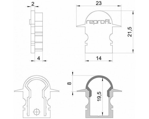 Заглушка для профиля Deko-Light R-ET-02-08 979641