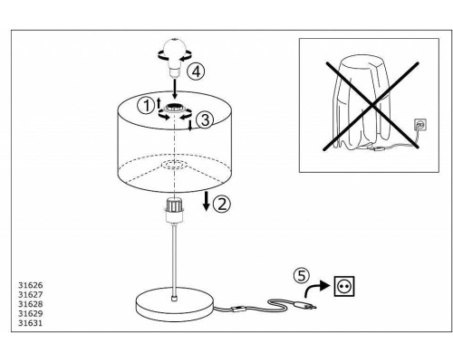 Настольная лампа декоративная EGLO Maserlo 31628