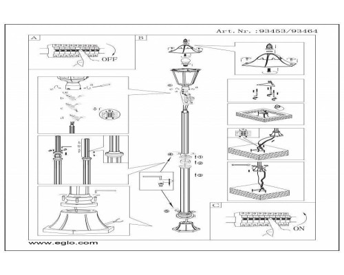 Фонарный столб Eglo Navedo 93454