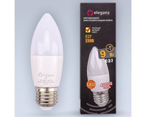 Лампа светодиодная Eleganz  E27 9Вт 3000K 1396