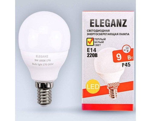 Лампа светодиодная Eleganz  E14 9Вт 3000K EL-0083