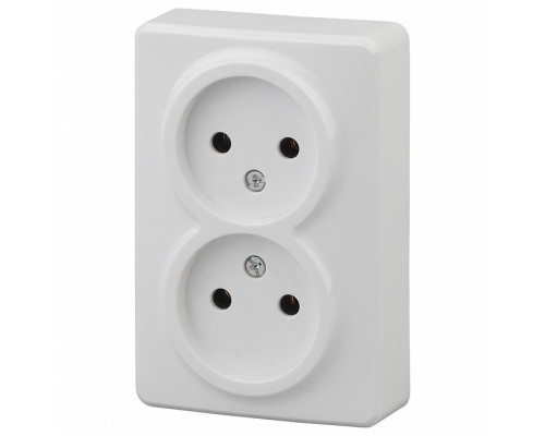 Розетка двойная без заземления Эра Эра Эксперт 11-2202-01