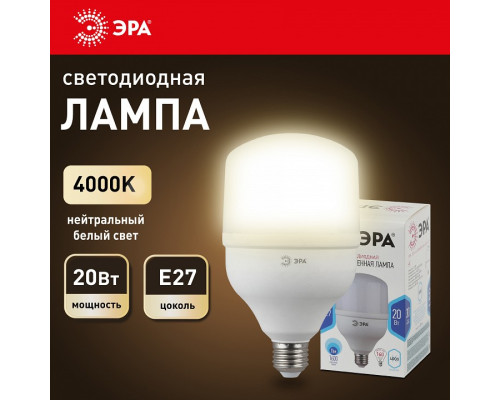 Лампа светодиодная Эра  LED POWER T80-20W-4000-E27