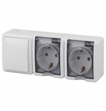 Блок с розеткой и выключателем Эра Эра Эксперт 11-7403-01