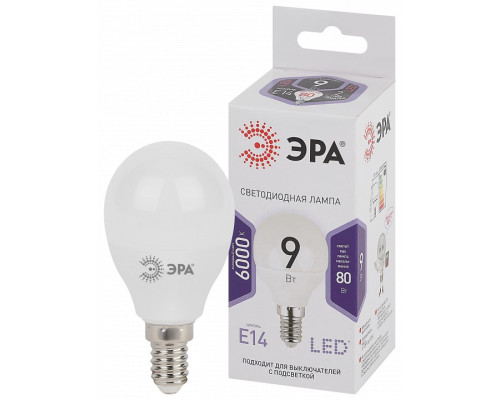 Лампа светодиодная Эра Стандарт LED P45-9W-860-E14
