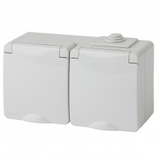 Розетка с заземлением и со шторкой, с крышкой Эра Эра Эксперт 11-2604-03