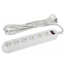 Удлинитель с выключателем Эра  USF-6es-1,5m-W-BOX