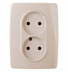 Розетка двойная с заземлением и со шторкой Эра Эра 12 12-2007-02