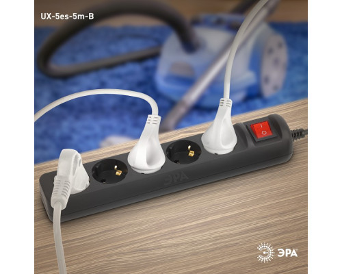 Удлинитель с выключателем Эра  UX-5es-5m-B
