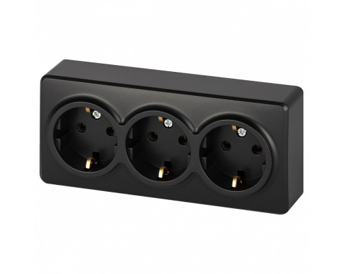 Розетка тройная с заземлением и со шторками Эра Эра Эксперт 11-2208-05