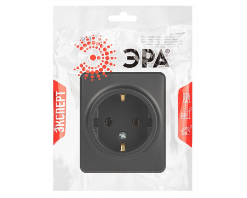 Розетка с заземлением и со шторкой Эра Эра Эксперт 11-2203-05