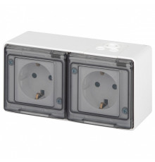Розетка с заземлением и со шторкой, с крышкой Эра Эра Эксперт 11-2504-01