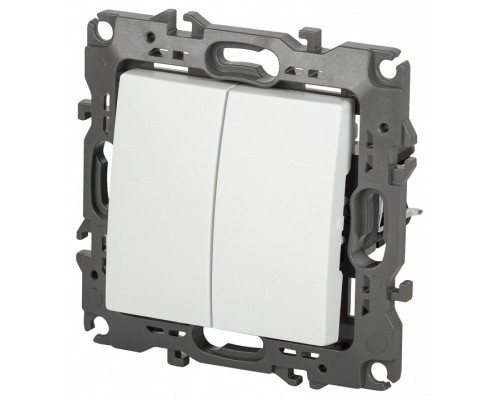 Переключатель двухклавишный без рамки Эра Эра 12 12-1106-01М