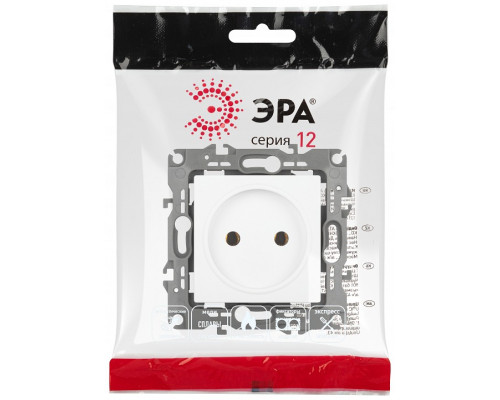 Розетка без заземления, без рамки Эра Эра 12 12-2105-01М