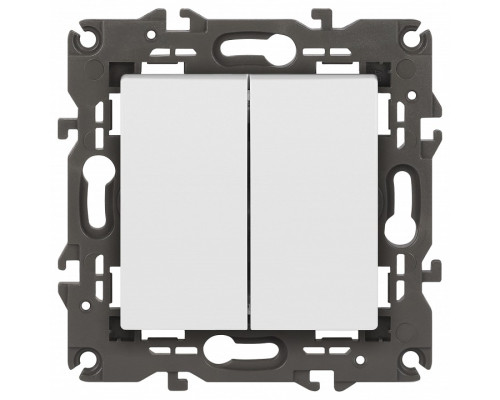 Переключатель двухклавишный без рамки Эра Эра Elegance 14-1106-01М