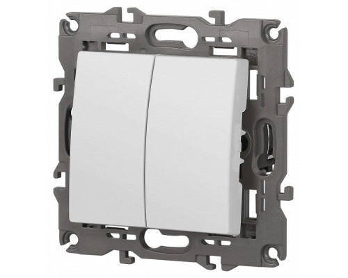 Переключатель двухклавишный без рамки Эра Эра Elegance 14-1106-01М