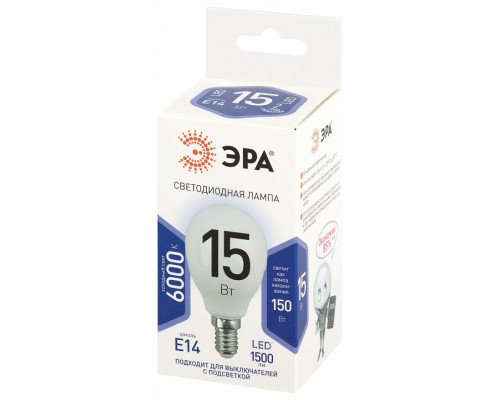 Лампа светодиодная Эра Стандарт LED P45-15W-860-E14