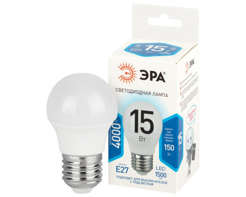 Лампа светодиодная Эра Стандарт LED P45-15W-840-E27