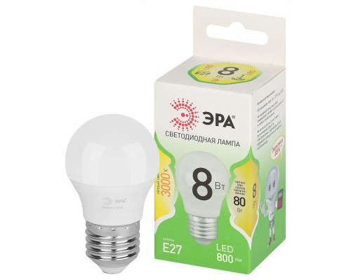 Лампа светодиодная Эра Green Line LED P45-8W-830-E27 GL