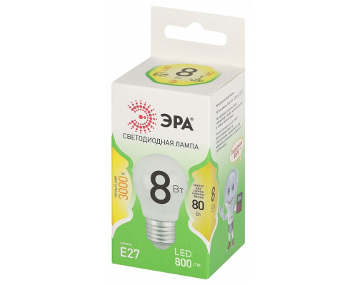 Лампа светодиодная Эра Green Line LED P45-8W-830-E27 GL