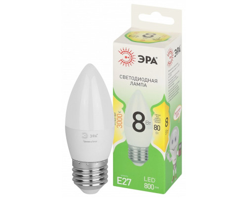 Лампа светодиодная Эра Green Line LED B35-8W-830-E27 GL