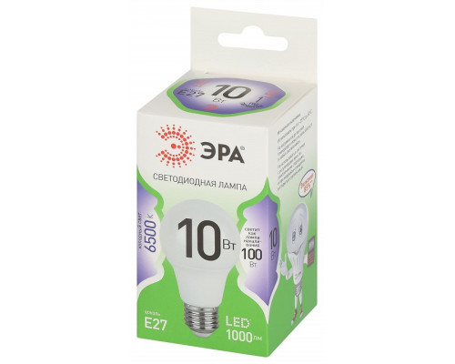 Лампа светодиодная Эра Green Line LED A60-10W-865-E27 GL