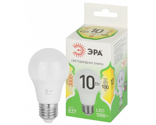 Лампа светодиодная Эра Green Line LED A60-10W-830-E27 GL