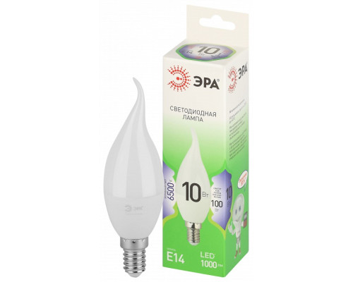 Лампа светодиодная Эра Green Line E14 10Вт 6500K LED BXS-10W-865-E14 GL