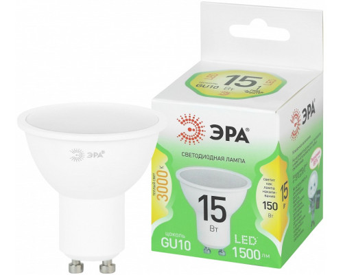Лампа светодиодная Эра  LED MR16-15W-830-GU10 GL
