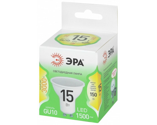 Лампа светодиодная Эра  LED MR16-15W-830-GU10 GL