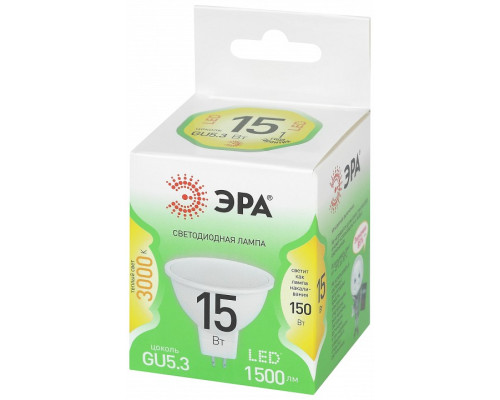 Лампа светодиодная Эра  LED MR16-15W-830-GU5.3 GL