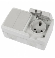 Блок с розеткой и выключателем Stekker Велена 49729