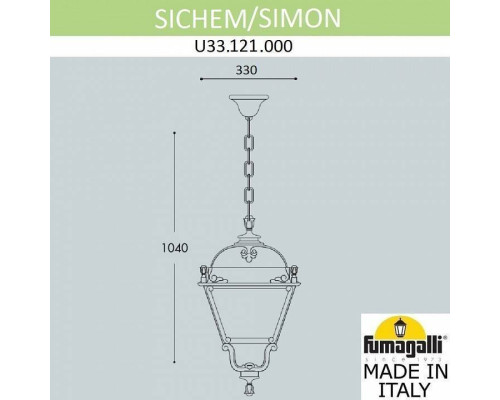 Подвесной светильник Fumagalli Simon U33.121.000.AYH27