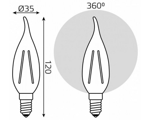 Лампа светодиодная Gauss Filament E14 7Вт 4100K 104901207T