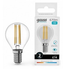 Лампа светодиодная Gauss Filament Elementary E14 10Вт 4100K 52120